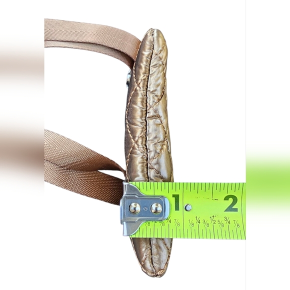 Chico's - Small Metallic Bronze Quilted Crossbody w/ 3 Pockets Adjustable Strap - Picture 6 of 6